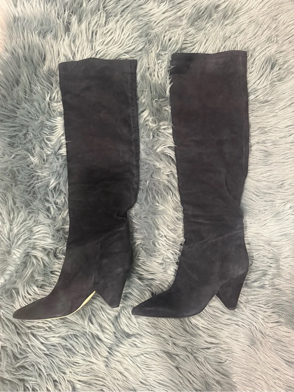 NEW Marc Fisher Suede Over the Knee Boots - Size 8.5 | Color: Black